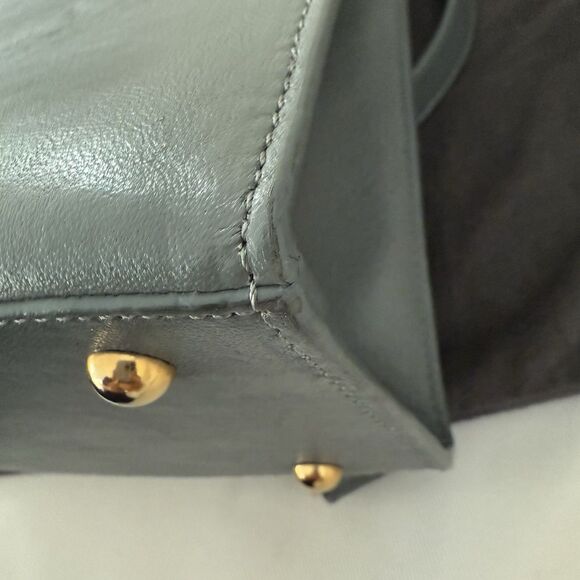 Meli Melo Anthropologie Norina Backpack Seafoam Green Blue Leather Italy - Picture 8 of 16